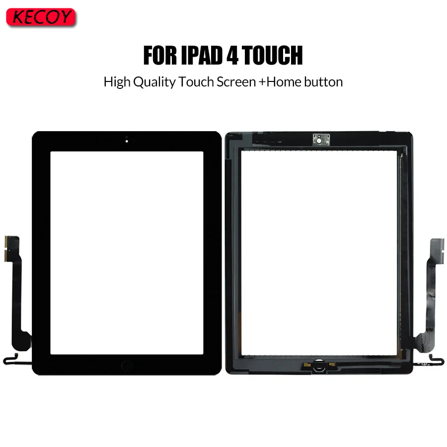 1Pcs Touchscreen Für iPad 4 A1458 A1459 A1460 Vorder Touch Screen Glas Digitizer Panels Ersatz Montage Mit Taste + werkzeuge