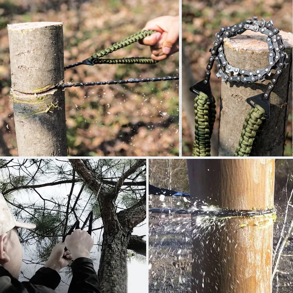 Allsome 11 Tanden Weven Handle105cm Draagbare Survival Hand Rits Saw Tuin Zag Draad Saw Emergency Saw Met Zak Camping Tool