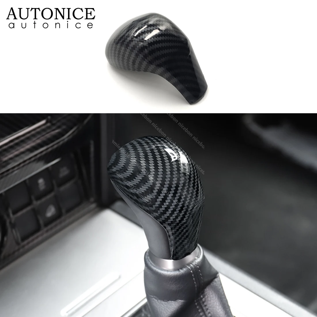 Fit for Toyota Hilux Revo Rocco Fortuner 2015 2016 2017 2018 2019 2020 2021 Carbon Fiber Color Gear Shift Knob Cover Trim