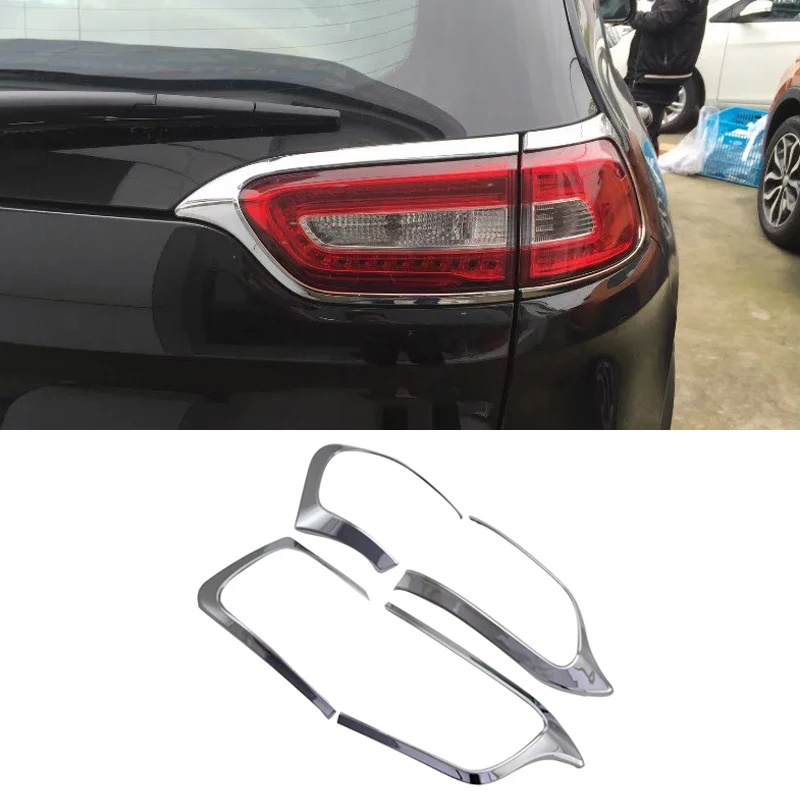 For Jeep Cherokee KL 2014 2015 2016 2017 2018 2019 2020 2021 ABS Car Rear Tail Light Lamp Eyebrow Eyelid Trim Cover Stickers