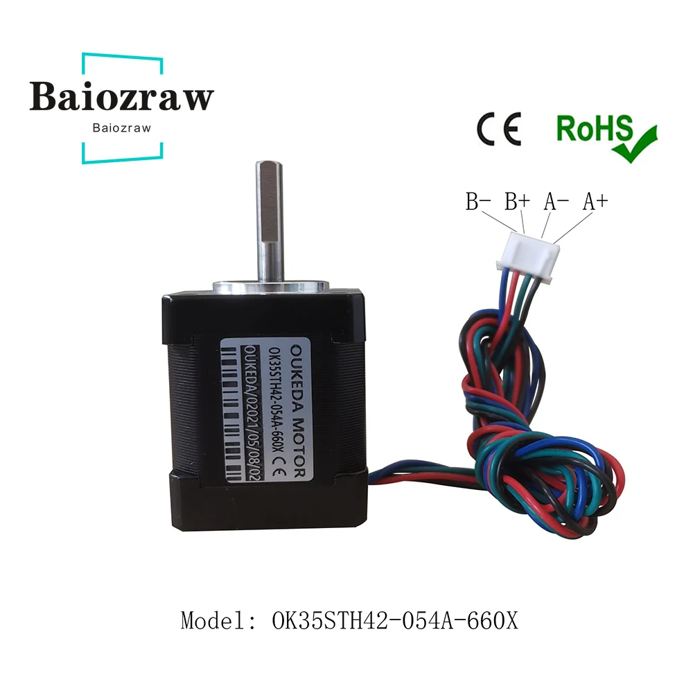 

Baiozraw V0/0.1 3D Printer Motor NEMA14 35 Stepper Motor Body 42 35 Motor 0.5A 0.23Nm for Voron 0.1 Parts