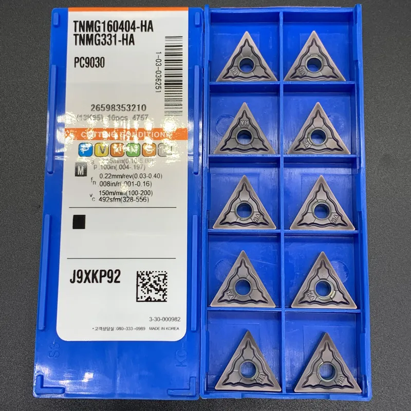 100% Original 10PCS TNMG160404 TNMG160408 HA PC9030 Lathe Carbide Inserts TNMG 160404/160408 Turning Tool For Stainless Steel