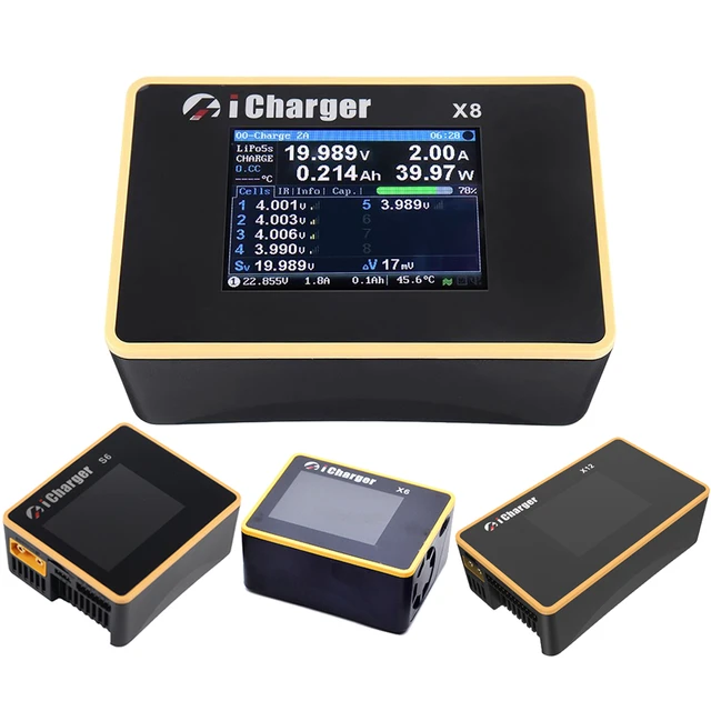 iCharger S6 X6 X8 X12 6S-12S 800W-1100W 30A-40A 2.4''IPS LCD Display Smart  Balance Battery Charger For LiPo/LiFe/LiHV RC Model - AliExpress 26