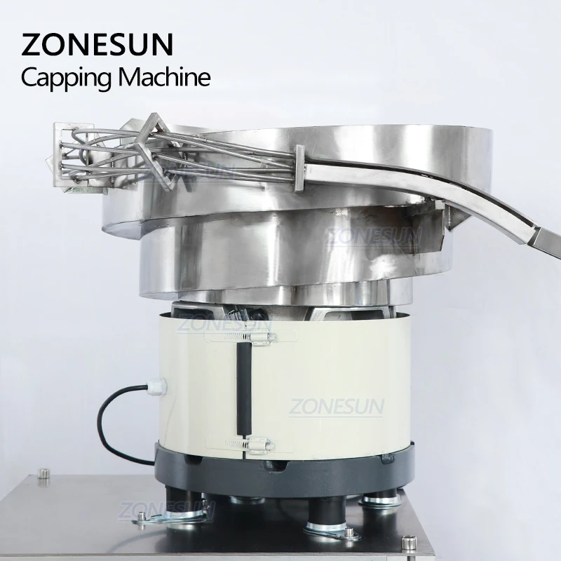 ZONESUN ZS-XG1870V Automatic Bottle Capper Tabletop Benchtop Plastic Jar Tightening Capping Machine Line With Vibratory Bowl