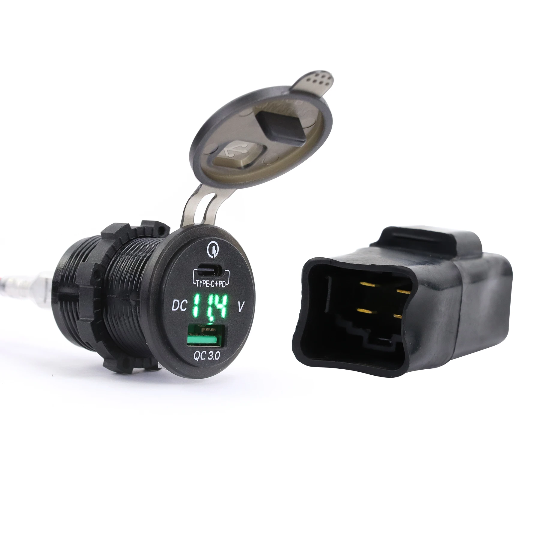 Motorcycle Camera Cellphone Type C Single Dual USB Fast Charger with Relay For Kawasaki Versys 650 Ninja400 Ninja650 NINJA 400