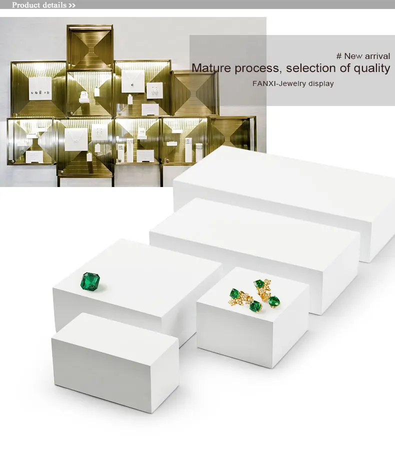 Oirlv Weiß Massivholz Schmuck Display Set für Armreif Ring Halskette Ring Shop Schrank Schmuck Veranstalter Rack – Detail 5