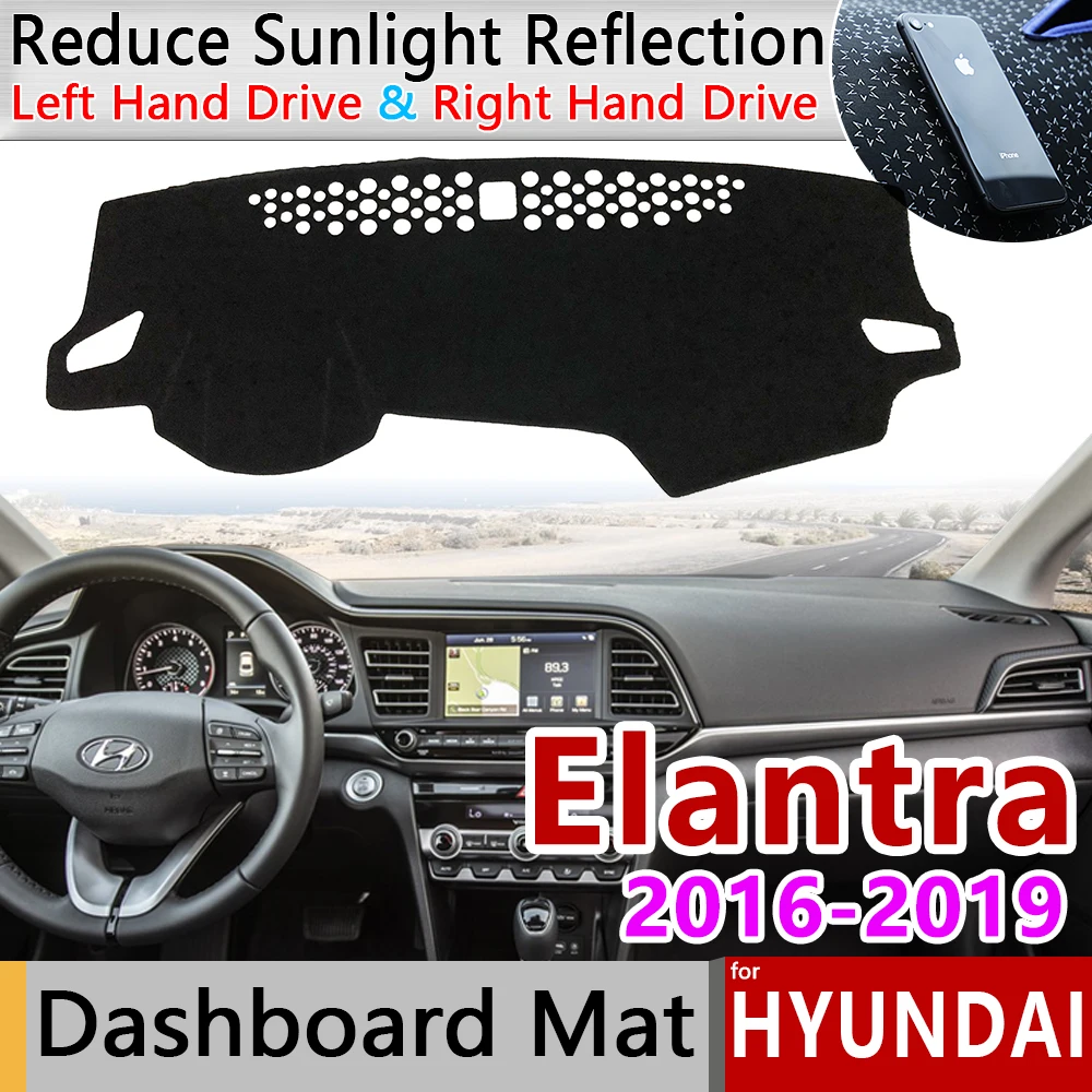 

for Hyundai Elantra 2016 2017 2018 2019 AD Avante Anti-Slip Mat Dashboard Cover Pad Sunshade Dashmat Anti-UV Carpet Accessories