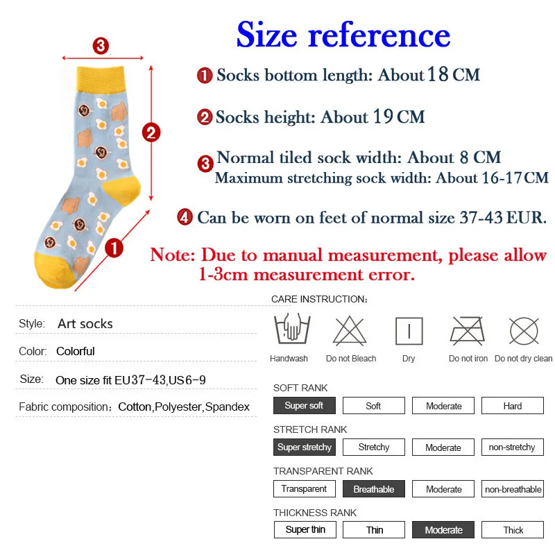 5 Pairs Women & Men Funny Socks With Print Novelty Crazy Crew Dress Socks Colorful Cute Cartoon Animal Fashion Warm Socks