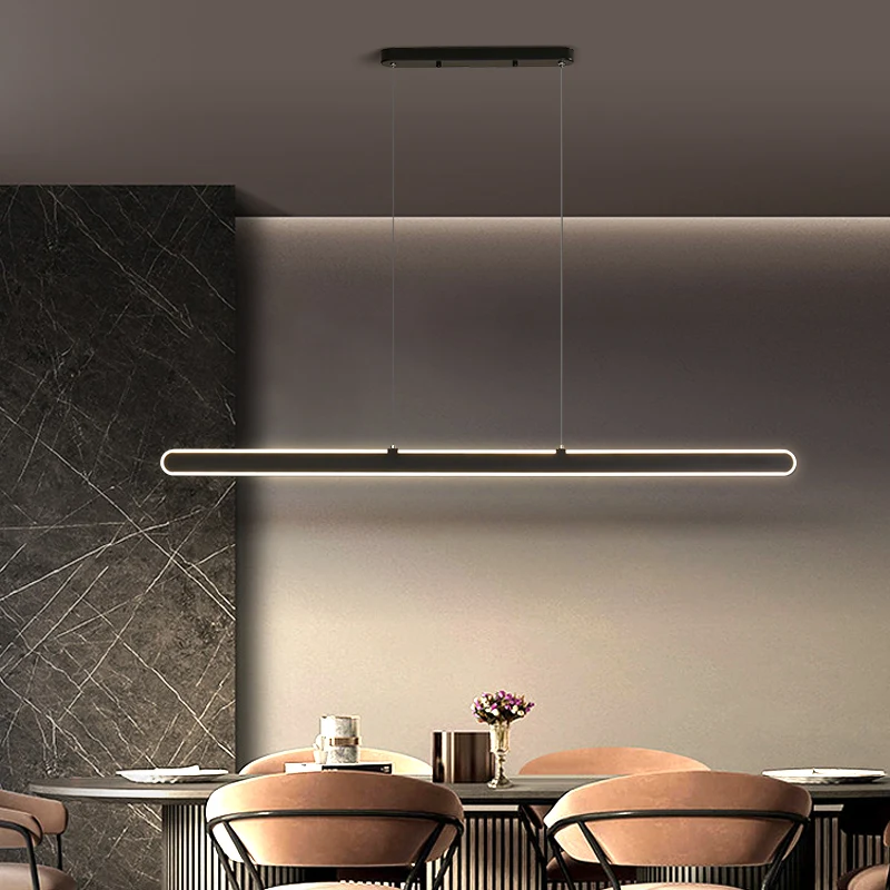 Vintage pendant light Minimalist LED rectangular chandelier Dining Room Long Nordic Office Bar Coffee Shop kitchen indoor light