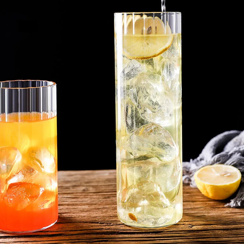 Creative Straight Can Shape Drinkware Cocktail Cup Highball Cup Long Island Iced Tea Transparent Drinking Utensil Milk Glass Mug