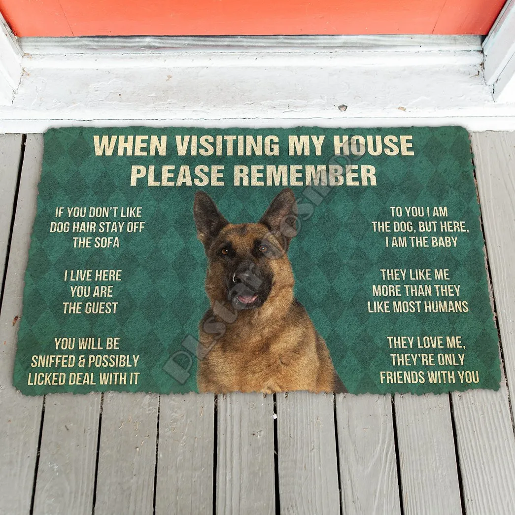 

3D Please Remember Shepherd Dog's House Doormat Indoor Doormat Non Slip Door Floor Mats Decor Porch Doormat