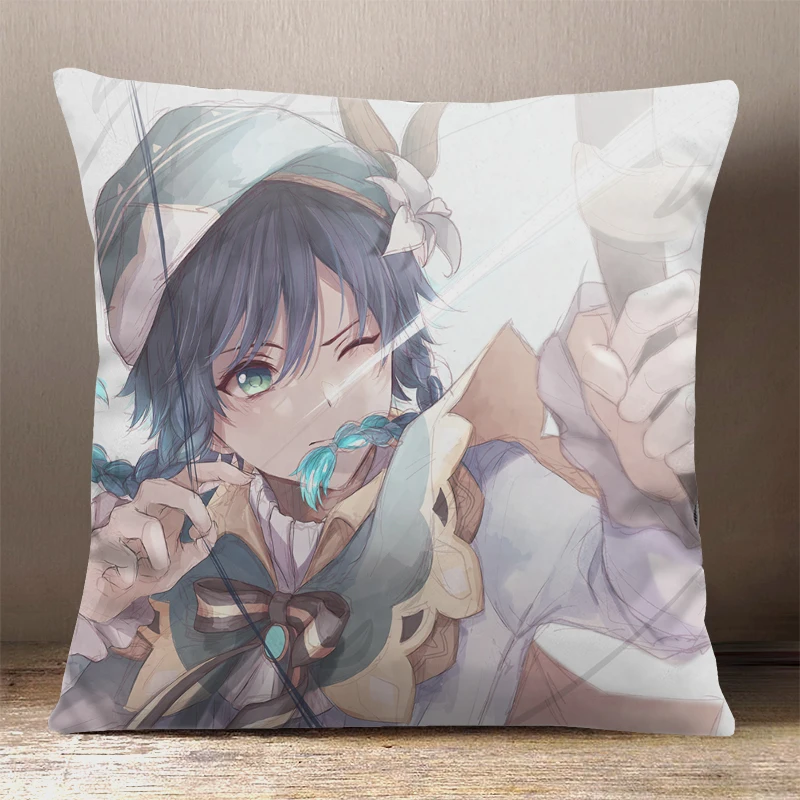 Game Genshin Impact Klee Barbatos Mona Qiqi Jean Gunnhildr Square Throw Pillow Siesta Dakimakura Dakimakura Back Cushion Gift