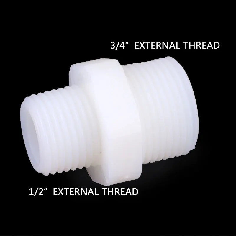 1/2 ''ذكر إلى 3/4" أنبوب ملولب خارجي تركيب البلاستيك النايلون قطر تغيير 20-25 مللي متر مستقيم ربط حوض السمك RO تصفية المياه