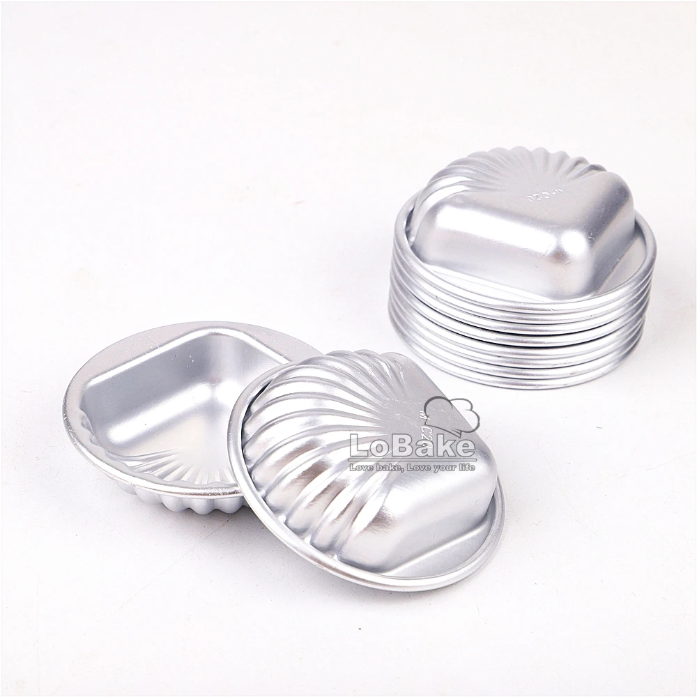 (10pcs/lot) sea shell conch shape aluminium alloy cake mould fondant candy pudding chocolate mold for DIY baking