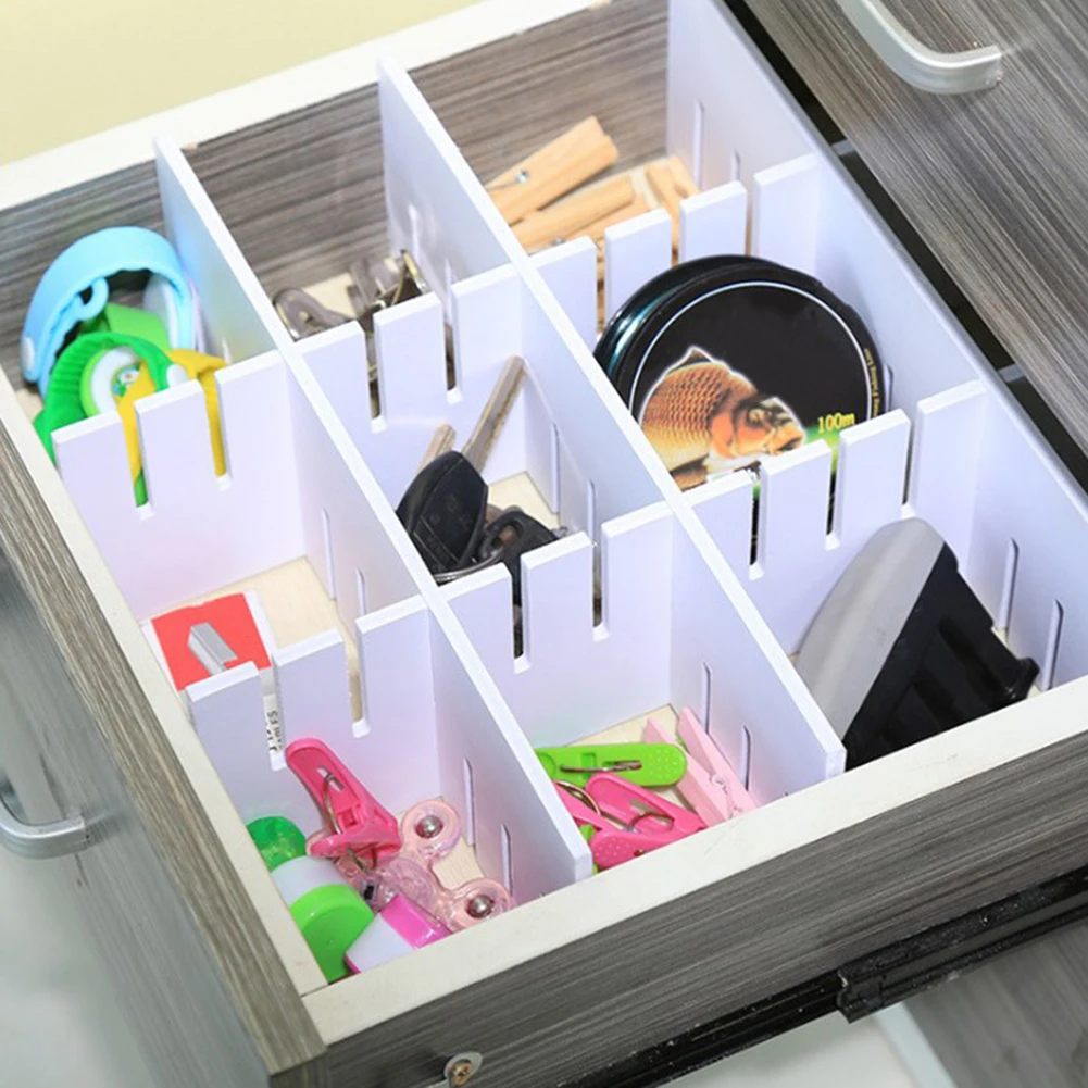 Drawer Clapboard Partition Divider Plate Cabinet DIY Grid Storage Organizer