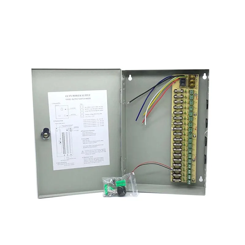 5V 12V 24V 18-way Monitoring Switch Power Box Centralized Power Supply Camera LED Voltage Regulator Box without Power Supply