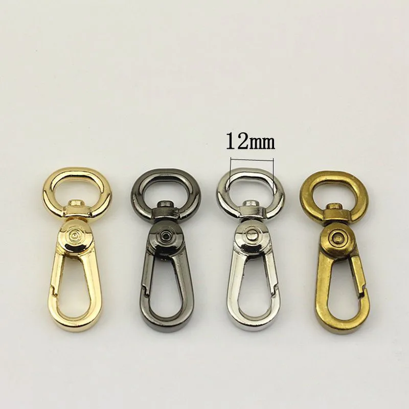 

30pcs 12mm Gilt Gold Snap Hooks Brass Luggage Bag Metal Buckles KeyChain Dog Collar Lobster Clasp Hook DIY Hardware Accessories