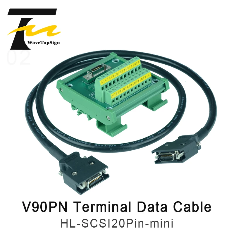 V90 SCSI20 Guide rail installation terminal block  I/O control Cable 0.5  1   2   3meters   for Siemens v90