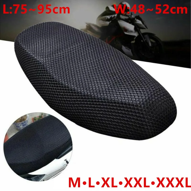 Capas de assento respirável para motocicleta, malha 3D, almofada antiderrapante, almofada de proteção, ciclomotor moto e scooter, verão