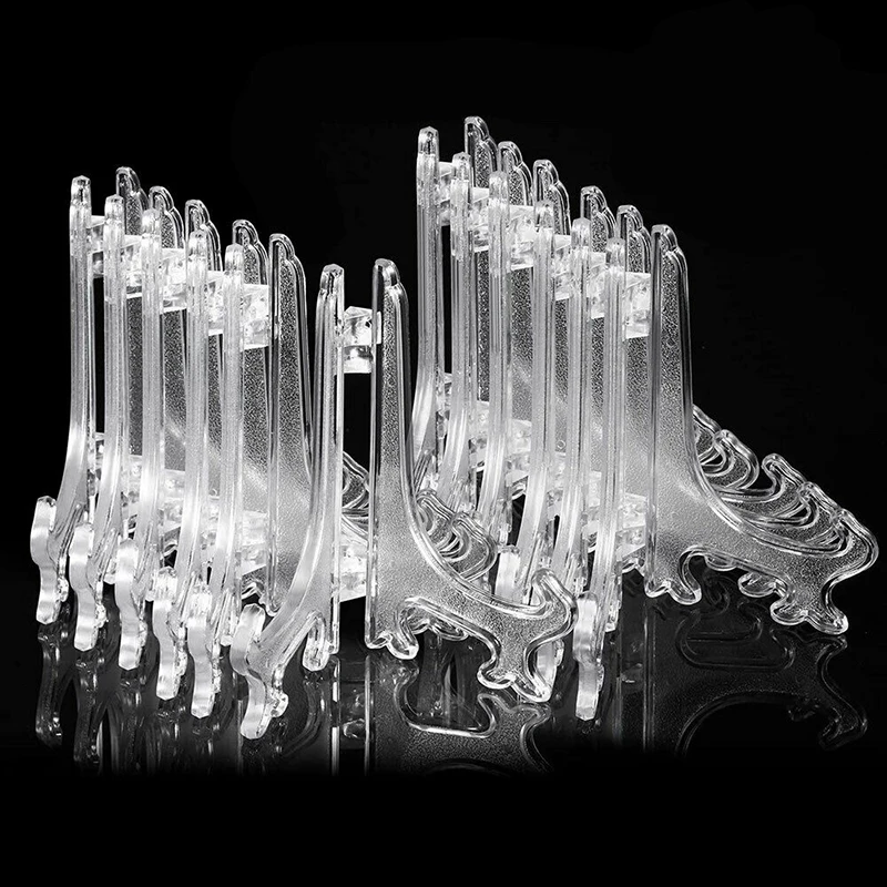 25/50 Pcs Plastic Easel Display Stand Holders for Plate Bowl Dish Pictures Place Cards Home Wedding Art Rack Decoration