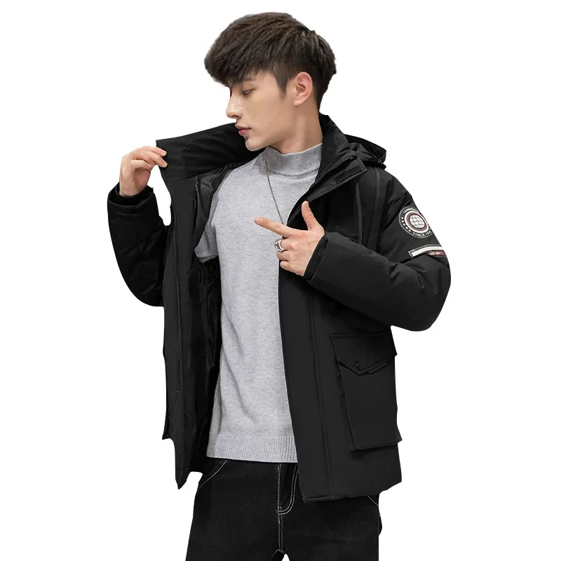 2022 Winter Men Thick Hood Down Parkas Man's Coat Winter Male Jacket Casual Warm Puffer Jacket Brand Pocket Hat Parkas Outwear