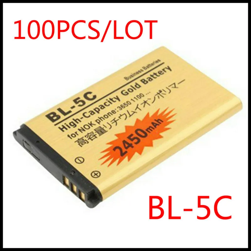 100PCS/LOT BL-5C Battery For Nokia 1000 1010 1100 1108 1110 1111 1112 1116 BATTERY 5C BL5C