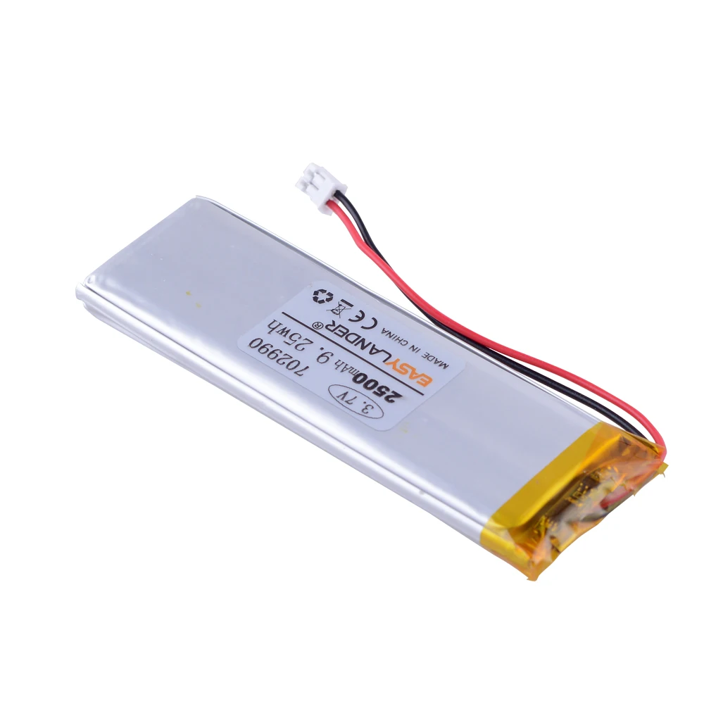 3.7v 2500mAh Polymer lithium battery 702990 bar LED lamp  rechargeable toy medical equipment Hunting dog GPS battery 703090