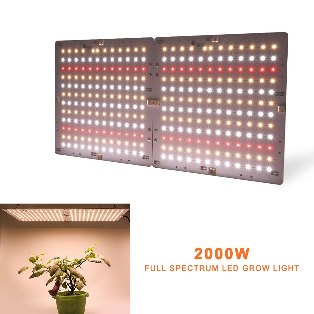 2000w超薄型LEDグローライト,288ビーズ,smd3030パネル,屋内植物花,テント,成長ランプ,mwドライバー付き