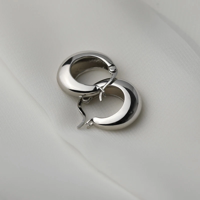 ANENJERY Geometric Chunky Hoop Earrings for Women Punk Ear Jewelry Wholesale image 2