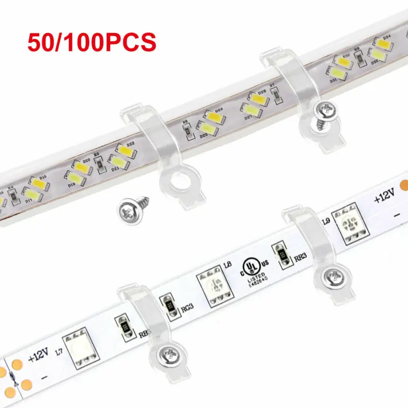 Clips de Fixation pour Bande Lumineuse LED, pour Tube 100/3528/5050, avec Vis, 5630/3014 Pièces