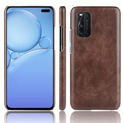 Vivo V19 Case vivo V19 Retro PU Leather Litchi Pattern Skin PC Hard Back Cover For Vivo V19 V 19 Phone Bag Cases