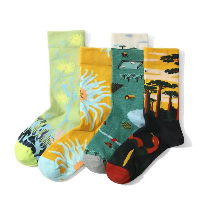 

artsy socks Cotton Socks for Women Unisex Fun Crew Socks for Men Cartoon Animal Motifs Colorful Artsy High Socks Creative Gifts