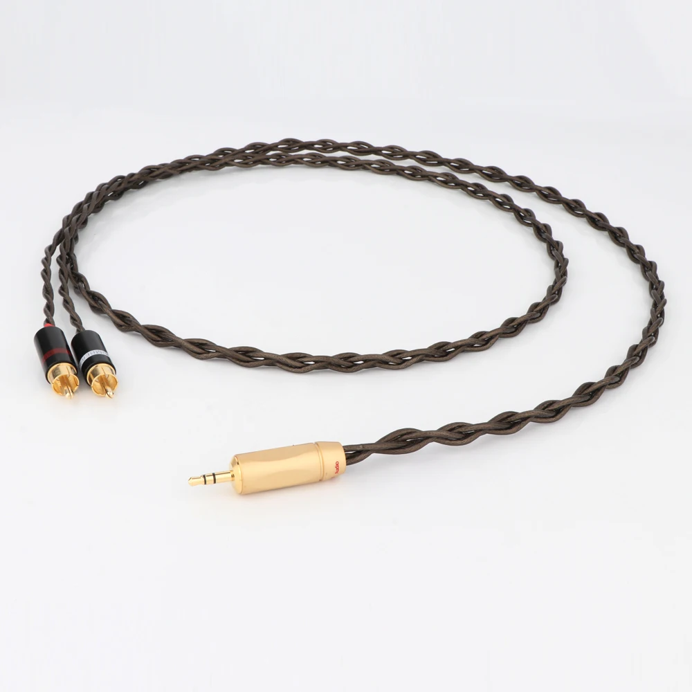 

Preffair Nordost ODIN 2 audiophile silver aux 3.5mm headset plug to 2rca jack Audio signal line Computer and audio connection ca