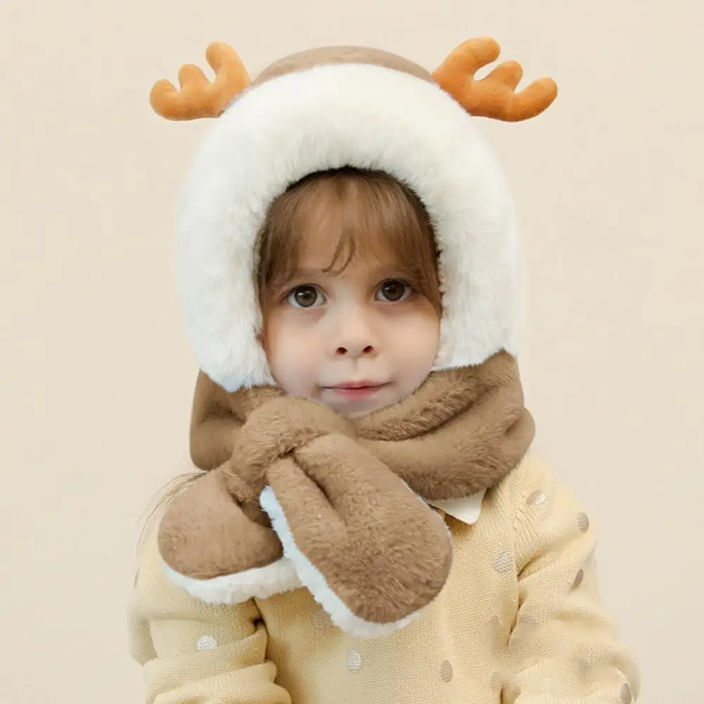 Kisd Cap Cartoon Elk Winter Ski Cap Ear Protect Cap Useful Children Hat Equipment For Horse Rider