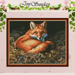 Fox Animals Patterns Counted Cross Stitch Set DIY 11CT 14CT 16CT Stamped DMC Cross-stitch Kit Embroidery Needlework Home Decor