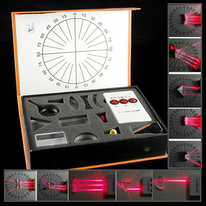 Triangular Prism Laser Lights Concave Convex Lens Physical Optics Experiment Set Science Experiment Child Gift Toy set
