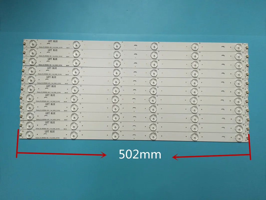 New 11 pgs/set 6 LEDs 503 millimetres strip conducted background light to Hisense HD500DU-B01 RSAG7.820.6311/ROH LED50EC620CA