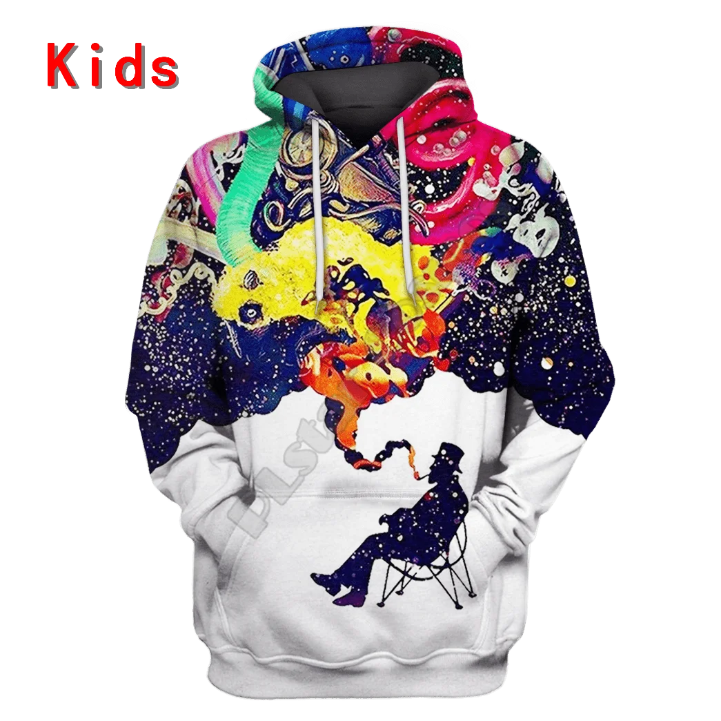 Astronaut Dinosaur Galaxy Hoodies T-shirt 3D Printed Kids Sweatshirt Long Sleeve Boy For Girl Funny Pullover 05