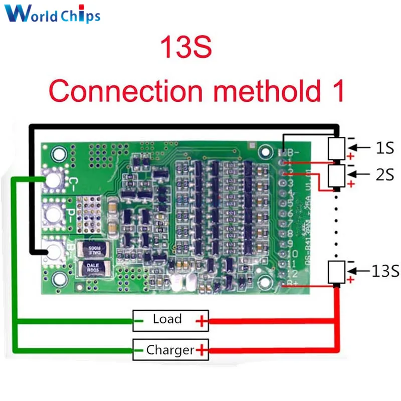 BMS 6S 7S 8S 9S 10S 11S 12S 13S  25A 4.2V Lithium Li-ion Lifepo4 Battery Charge Protection Board Lifepo4 Pack BMS PCB PCM