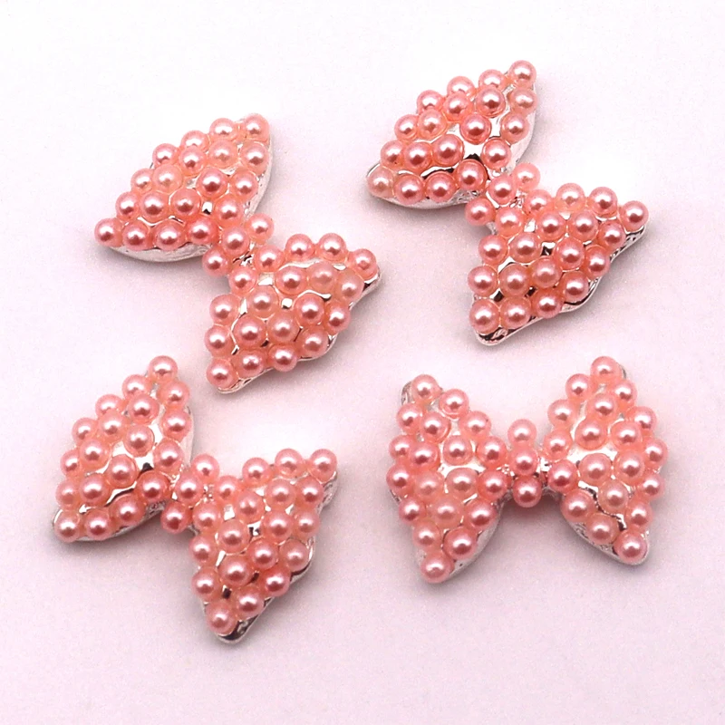 Breloques 3D en Métal pour Manucure, Nail Art, Or, Argent, Nministériels d Papillon, Incrusté de Strass, Perle, DIY, Accessoires, 10 Pièces/Sac