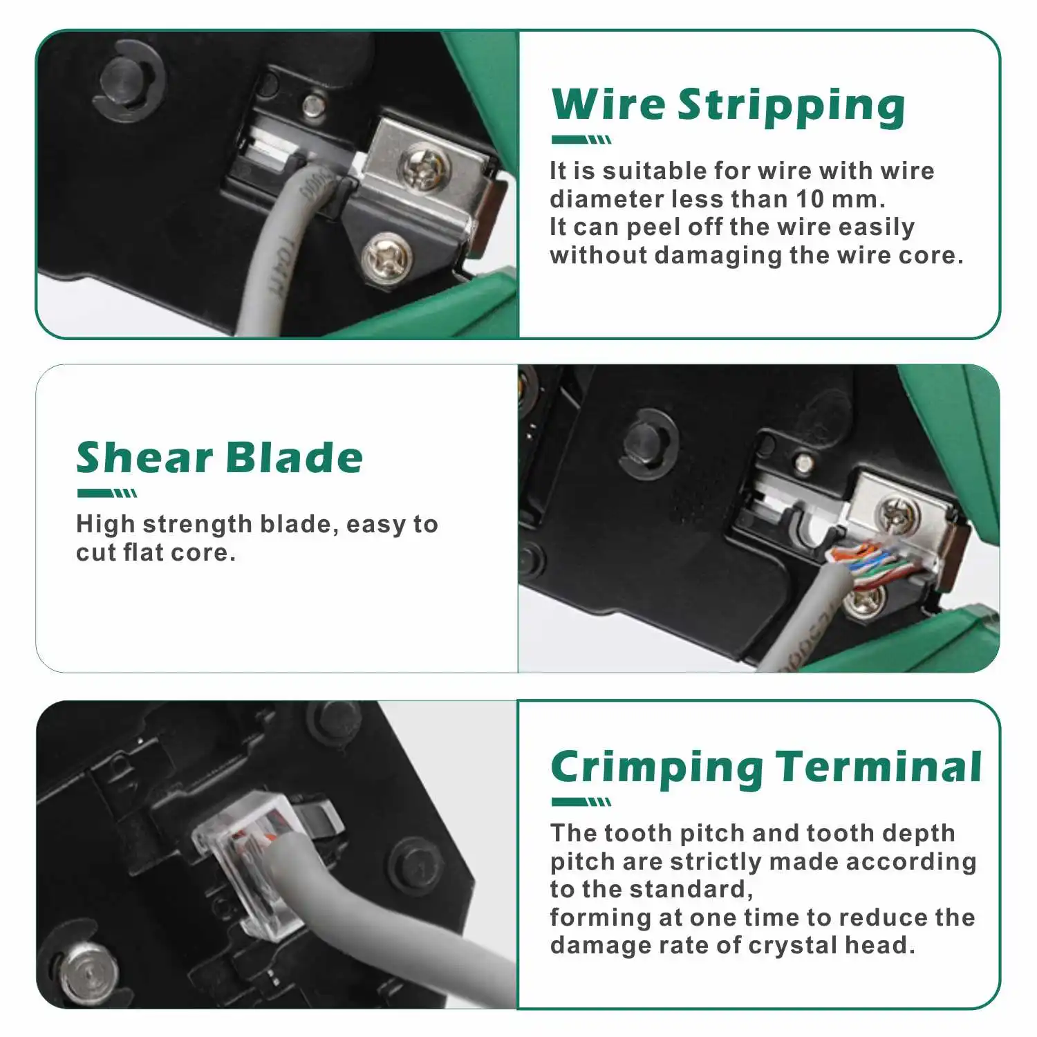 RJ45หลายฟังก์ชั่น Crimper มือเครือข่ายเครื่องมือคีม RJ12 Cat5 Cat6 Cat6 8P/6P/4P สาย Stripper กดแหนบ Clamp คลิป