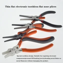 Ultra-Thin Toothless Flat Nose Pliers Electrician Forceps for Jewelry and Handcraft Making Craft Beading Beads Tool