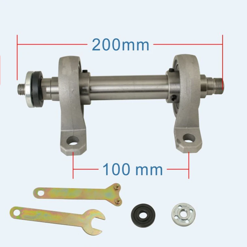 2 베어링 M14 스레드 우드 풀리 샤프트, DIY 헤드 핏 척 K01-65, K02-65/50, 4 인치 톱날, M14x1mm