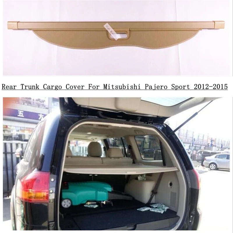 For Mitsubishi Pajero Sport 2012 2013 14 2015 Rear Trunk Cargo Cover Partition Curtain Screen Shade Security Shield Accessories