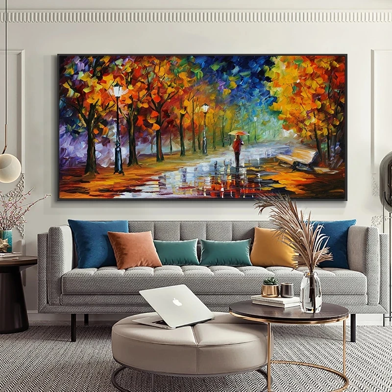 

Modern Abstract Walking Down The Street Oil Paintings Print on Canvas Nordic Posters Wall Art Pictures for Home Room Decor