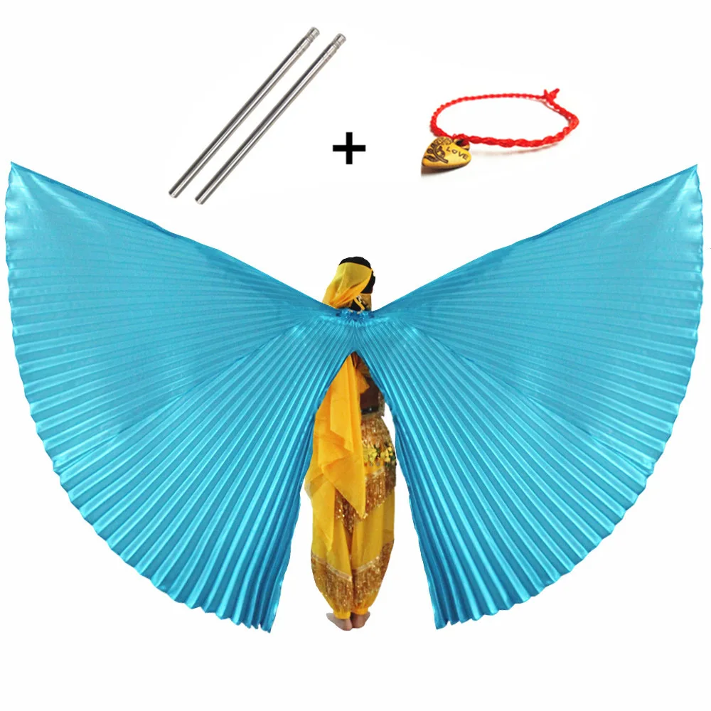 스틱이 달린 전문 밸리 댄스 윙, 이시스 윙, 골든 실버 의상, 11 가지 색상, 새로운 스타일
