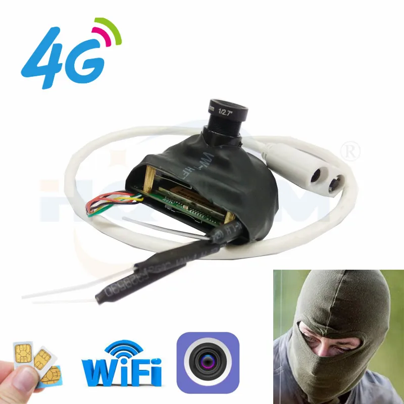 HQCAM 3G 4G SIM Camera Module 5MP IMX335 1920P Wireless MINI 4G Pin Hole Built-in MIC Micro SD Card Slot