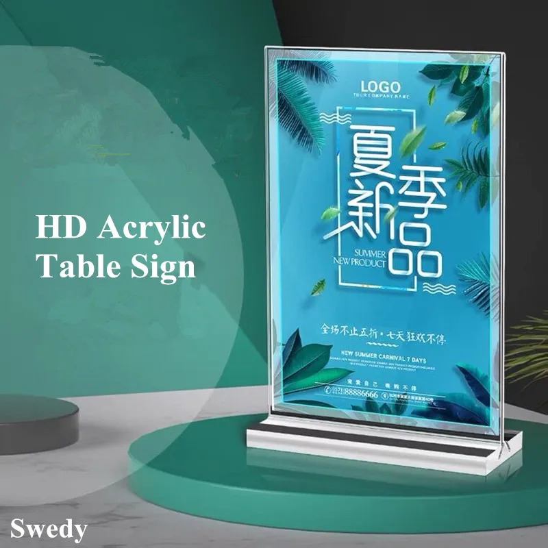 

A4 Acrylic Slant Sign Holder Plastic Table Menu Display Stand Holder Single Ad Frame For Restaurants,Hotels,Stores