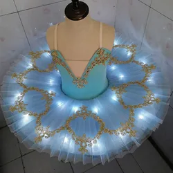 New Professional Led Light Swan Lake Ballet Tutu Costume Girls Ballerina Dress Kids Ballet Dress Dancewear Stage Party Costumes