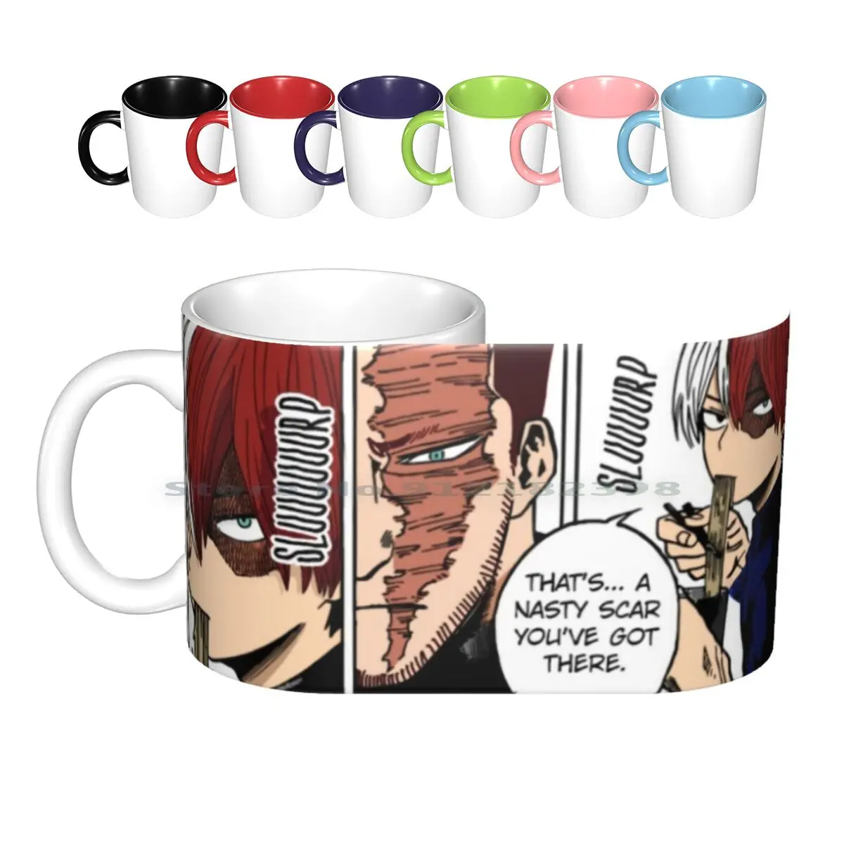 That’s A Nasty Scar Ceramic Mugs Coffee Cups Milk Tea Mug Bnha Mha Boku No Hero Academia Todoroki Todoroki Enji Todoroki Shouto